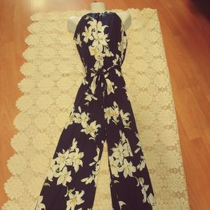 ININ Navy Floral Lily Jumpsuit